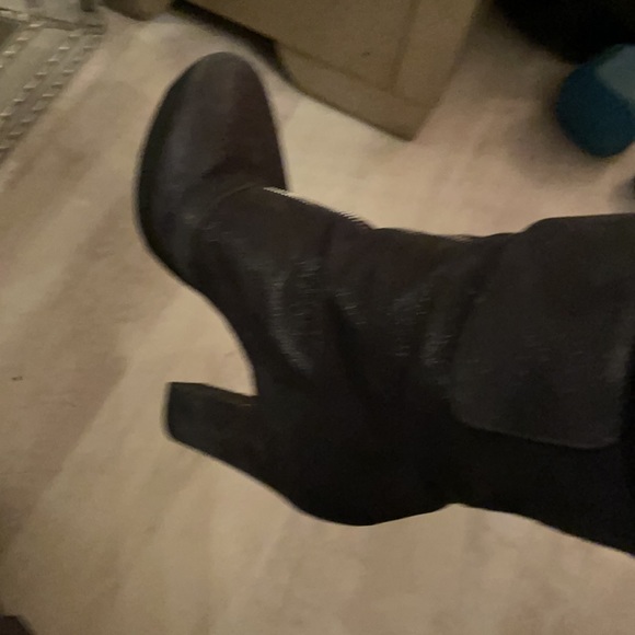 Calvin Klein women’s charcoal calf skin boots with flex sparkle - Picture 3 of 9